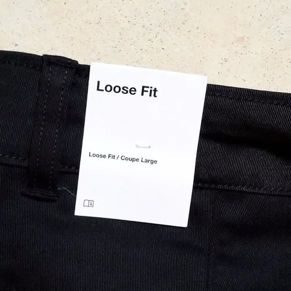 Nike Life Black Cotton Chino Loose Fit Pants (DX6027-010) - Mens Size 32 (32x32) - Picture 12 of 12